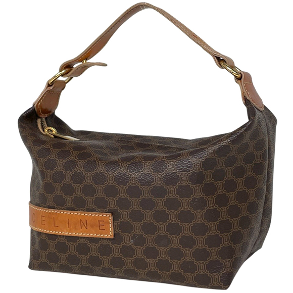 CELINE Handbags - Celine Macadam Pattern Handbag Pouch Coated Canvas Brown Women's